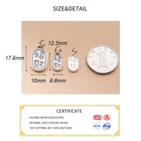 925 Silver Square Wealth Charms for Jewelry Making
