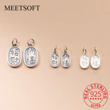 925 Silver Square Wealth Charms for Jewelry Making