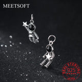 925 Sterling Silver Astronaut Stone Pendant Charms for DIY Jewelry Making