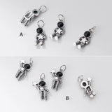 925 Sterling Silver Astronaut Stone Pendant Charms for DIY Jewelry Making