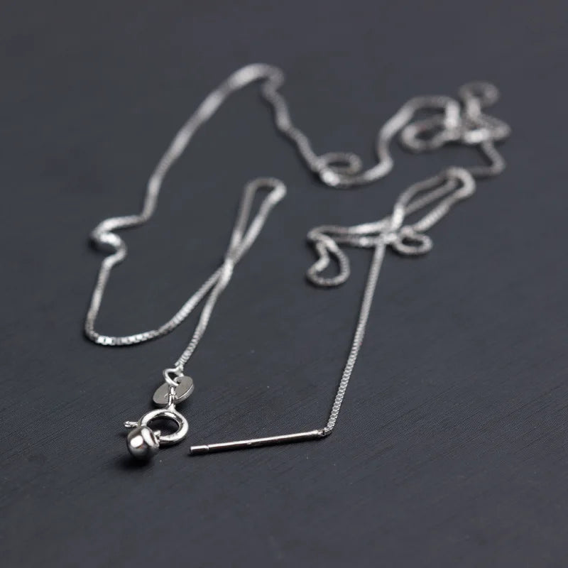 925 Sterling Silver Chain Necklace DIY Jewelry Accessory