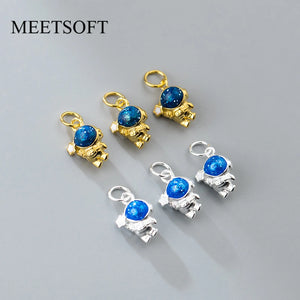S925 Astronaut Zircon Pendant for DIY Necklace