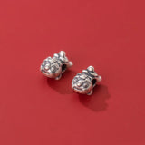 S925 Sterling Silver Distressed Tiger Baby Charms for DIY Making