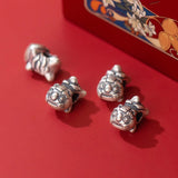 S925 Sterling Silver Distressed Tiger Baby Charms for DIY Making