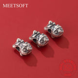 S925 Sterling Silver Distressed Tiger Baby Charms for DIY Making