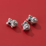 S925 Sterling Silver Distressed Tiger Baby Charms for DIY Making