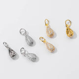 S925 Water Drop Zircon Charms DIY Necklace Accessory