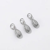S925 Water Drop Zircon Charms DIY Necklace Accessory