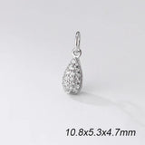 S925 Water Drop Zircon Charms DIY Necklace Accessory