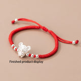 S999 Silver Chinese Zodiac Tiger Beads Charms DIY Making