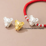 S999 Silver Chinese Zodiac Tiger Beads Charms DIY Making
