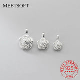 Silver Hollow Flower Charms for DIY Jewelry Necklace Handcraft Decoration