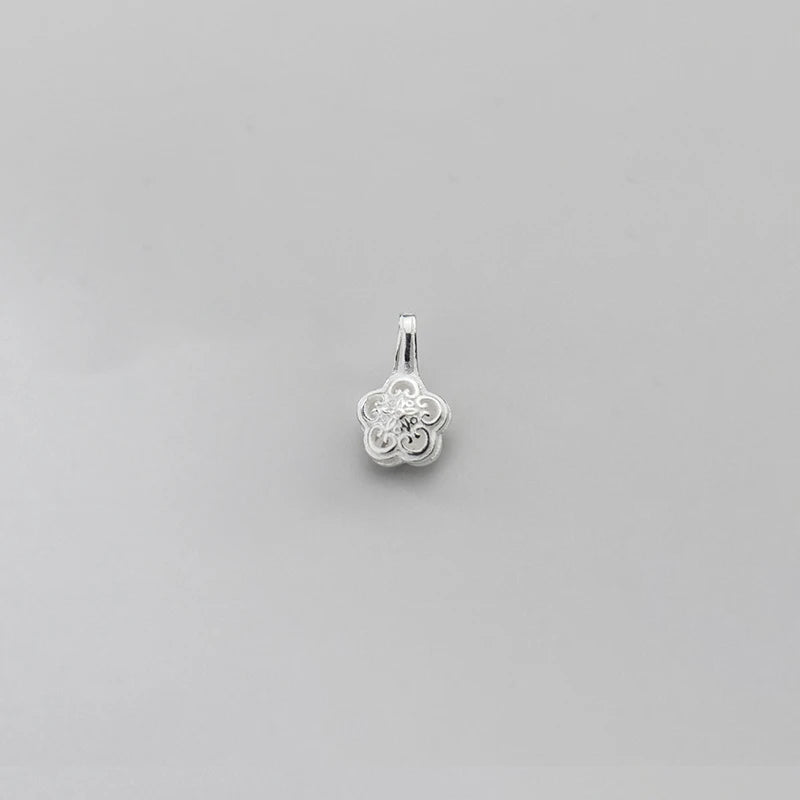 Silver Hollow Flower Charms for DIY Jewelry Necklace Handcraft Decoration