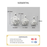 Silver Hollow Flower Charms for DIY Jewelry Necklace Handcraft Decoration