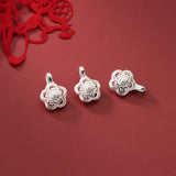 Silver Hollow Flower Charms for DIY Jewelry Necklace Handcraft Decoration
