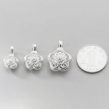 Silver Hollow Flower Charms for DIY Jewelry Necklace Handcraft Decoration