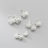 Silver Hollow Flower Charms for DIY Jewelry Necklace Handcraft Decoration