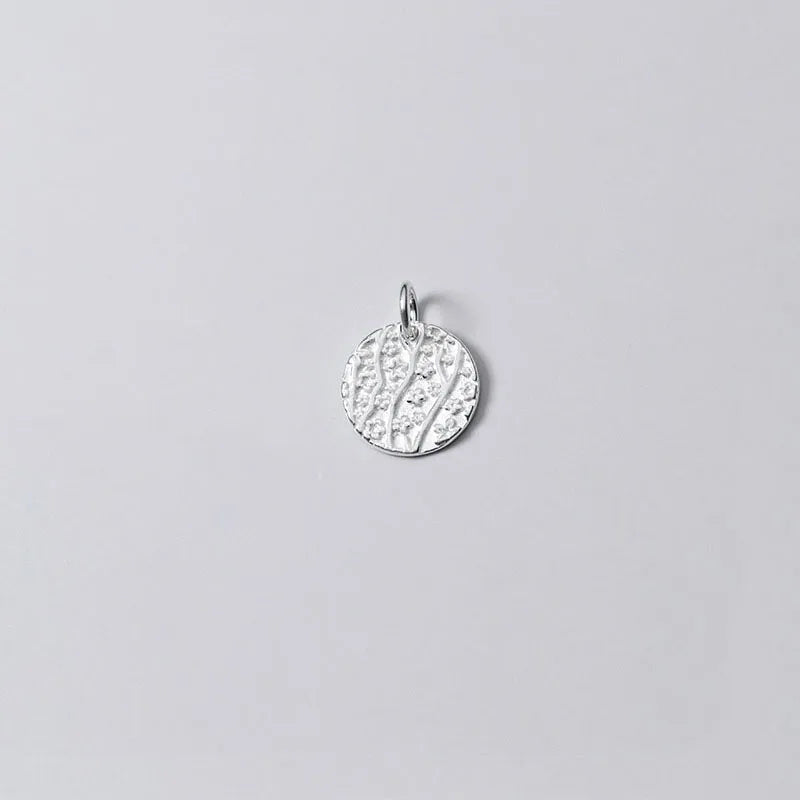 Sterling Silver Plum Blossom Charms DIY Jewelry Necklace Bracelet Accessory