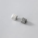 925 Silver Blessing Letter Square Charms for DIY Jewelry Necklace
