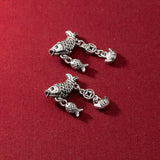 925 Sterling Silver Coin Ingot Koi Bent Pipe Fish Tube Charms DIY Necklace