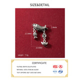 925 Sterling Silver Coin Ingot Koi Bent Pipe Fish Tube Charms DIY Necklace