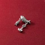 925 Sterling Silver Coin Ingot Koi Bent Pipe Fish Tube Charms DIY Necklace