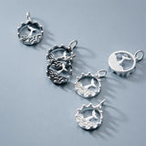 925 Sterling Silver Dolphin Disc Charms for DIY Jewelry