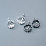 925 Sterling Silver Dolphin Disc Charms for DIY Jewelry
