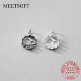 925 Sterling Silver Dolphin Disc Charms for DIY Jewelry
