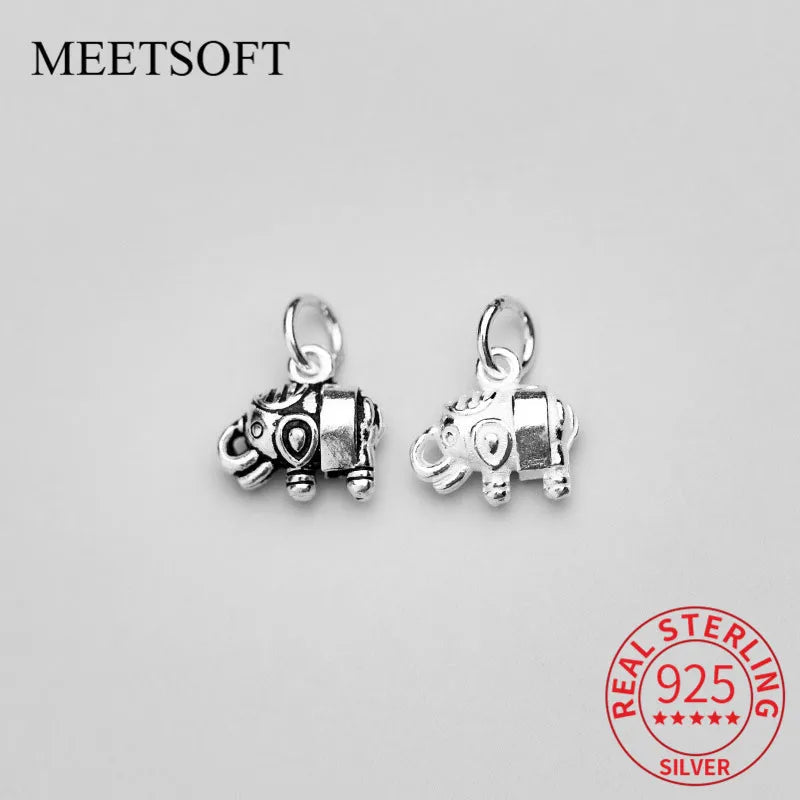 925 Sterling Silver Elephant Charms for DIY Jewelry