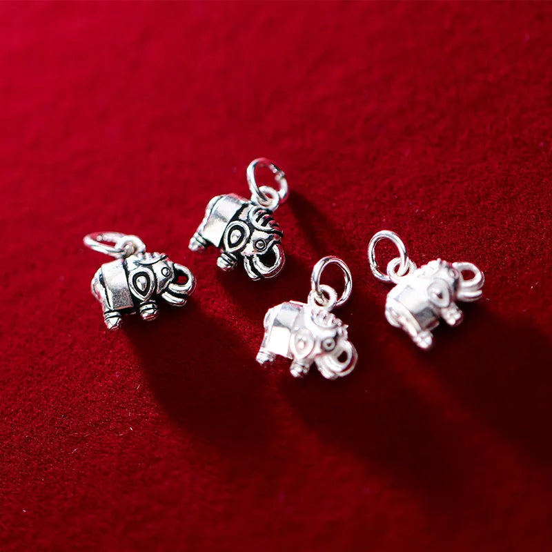925 Sterling Silver Elephant Charms for DIY Jewelry