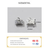 925 Sterling Silver Matte Flower Lock Charms for DIY Necklace
