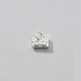 925 Sterling Silver Matte Flower Lock Charms for DIY Necklace