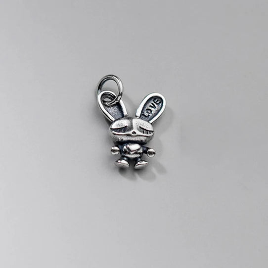 Vintage 925 Silver Rabbit Pendant Charms DIY Jewelry Accessories