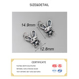 Vintage 925 Silver Rabbit Pendant Charms DIY Jewelry Accessories