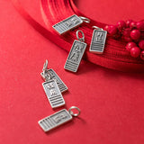 925 Sterling Thai Silver Matte Letter Charms for DIY Jewelry