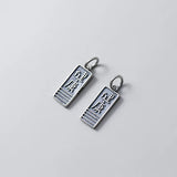 925 Sterling Thai Silver Matte Letter Charms for DIY Jewelry