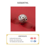 Vintage 999 Silver Fish Pattern Spacer Beads Charm for Bracelet