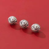 Vintage 999 Silver Fish Pattern Spacer Beads Charm for Bracelet