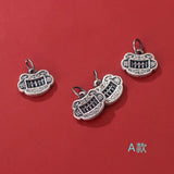 Vintage 999 Silver Distressed Clouds Longevity Lock Pendant Necklace