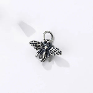 Vintage S925 Silver Bee Necklace Charms for DIY Bracelet Access