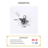 Vintage S925 Silver Bee Necklace Charms for DIY Bracelet Access