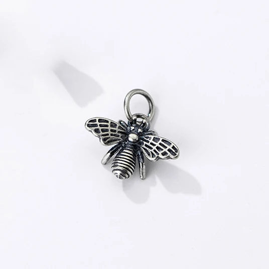 Vintage S925 Silver Bee Necklace Charms for DIY Bracelet Access