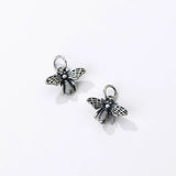 Vintage S925 Silver Bee Necklace Charms for DIY Bracelet Access