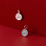 Vintage S925 Silver Distressed Cloud Pendant Necklace DIY Charms