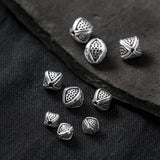 Vintage S925 Silver Distressed Rhombus Spacer Beads DIY Supplies