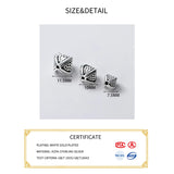 Vintage S925 Silver Distressed Rhombus Spacer Beads DIY Supplies