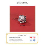 Vintage S925 Silver Lion Head Spacer Beads DIY Making Charms