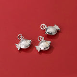 S925 Silver Fish Pendant Necklace DIY Charms Supplies