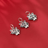 Vintage S925 Sterling Silver Zodiac Tiger Pendant Charms DIY Making Supplies